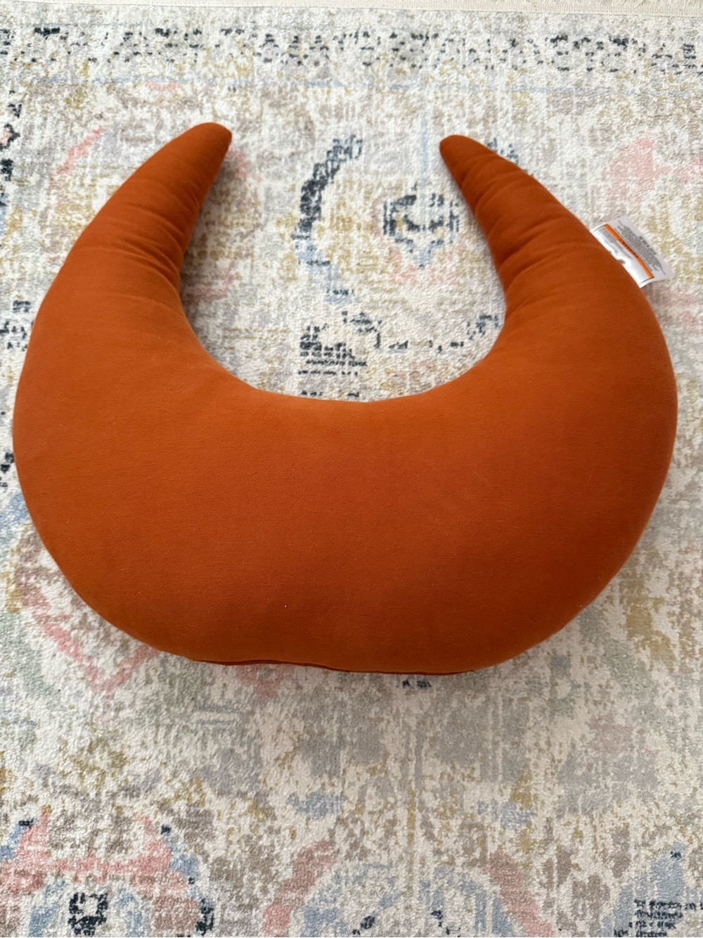 Rust Orange Crescent Neck / snuggle me nursing pillow